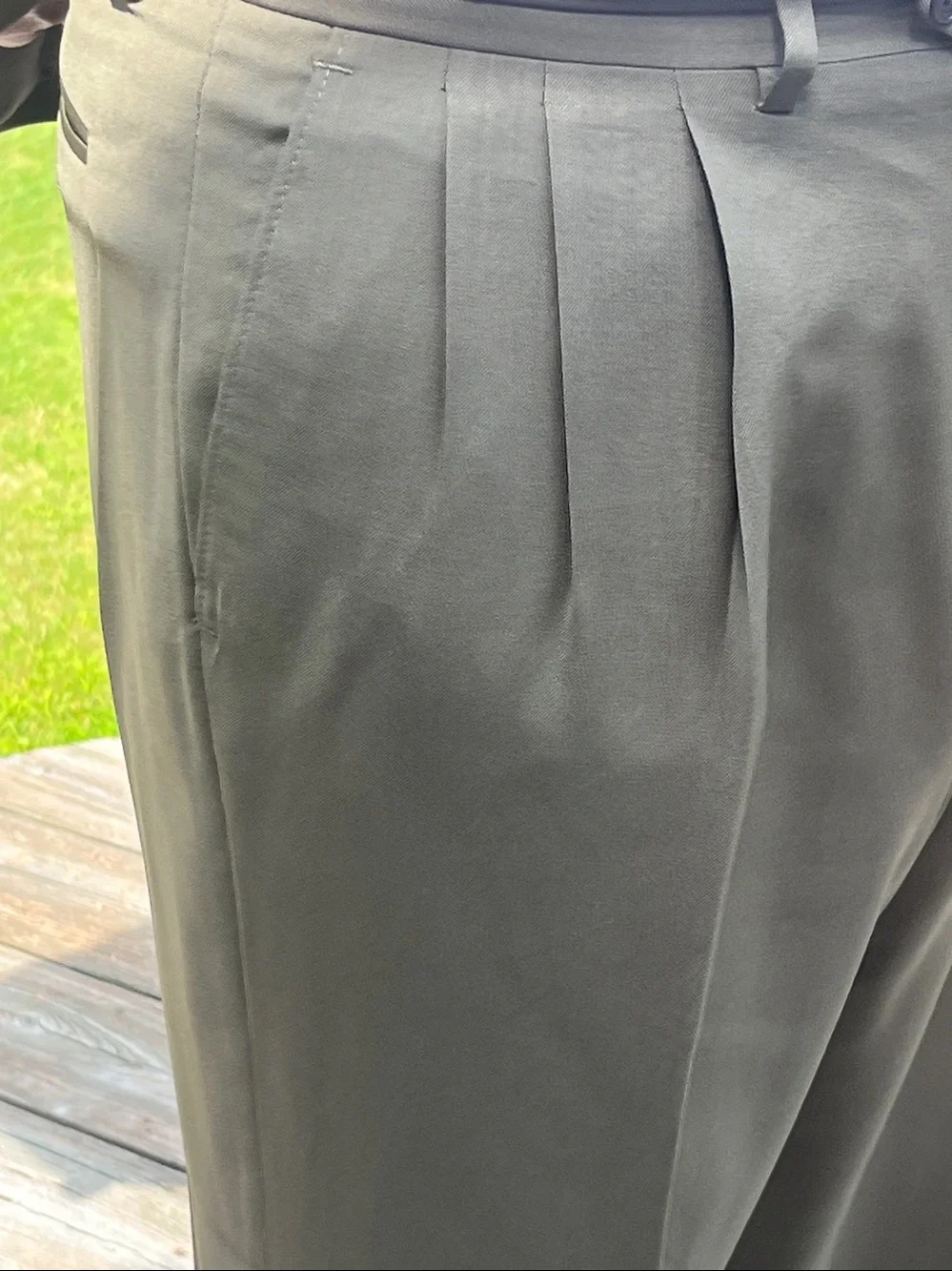 Vintage Example by Missoni Greenish Tan Two-Piece Suit Blazer & Pants 44R 38W